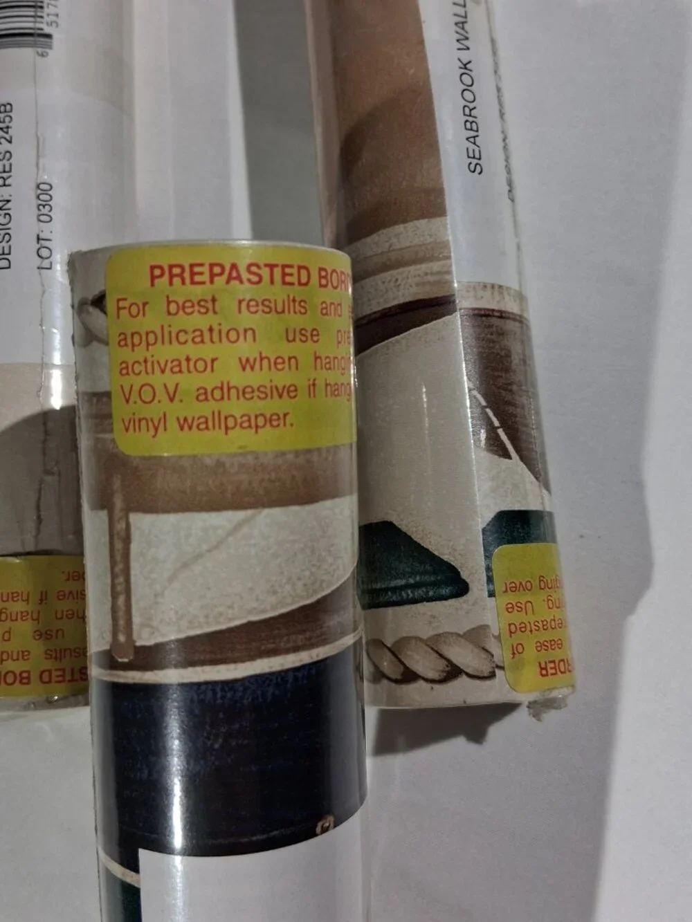 SEABROOK WALLCOVERINGS Border SAILBOATS RES 245B LOT 0300 3 Rolls 5 yds each NEW